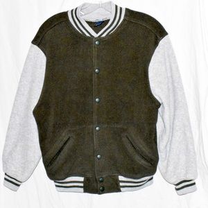 Lands End Button up Varsity Jacket